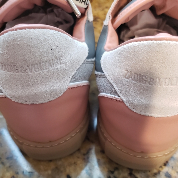 💜 Zadig & Voltaire Sneakers 👟 Leather & Suede Multicolor Board Top Patch Shoes